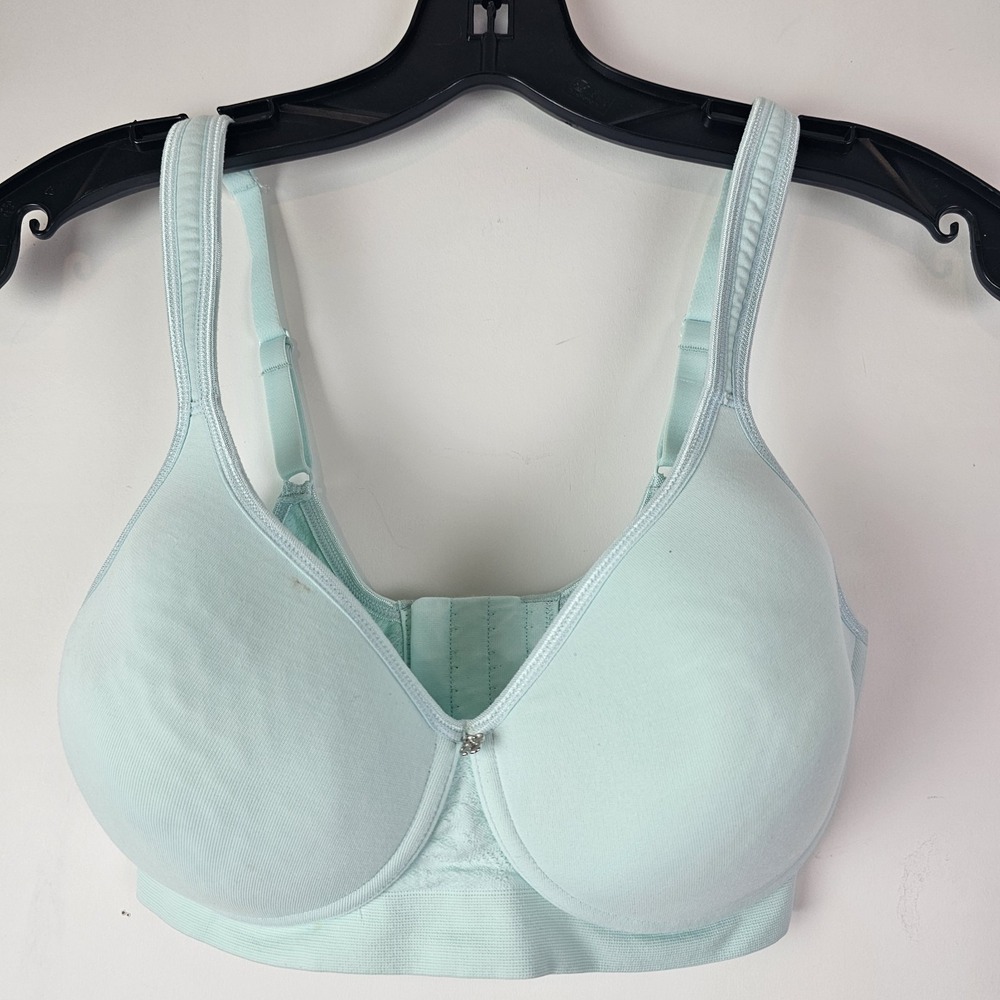Breezies Blue Comfort Breeze Seamless Wirefree T-shirt Back Closure Bra 34C